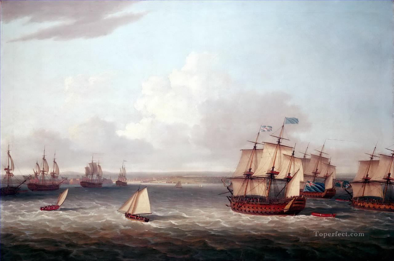 British fleet entering Havana Naval Battles Oil Paintings